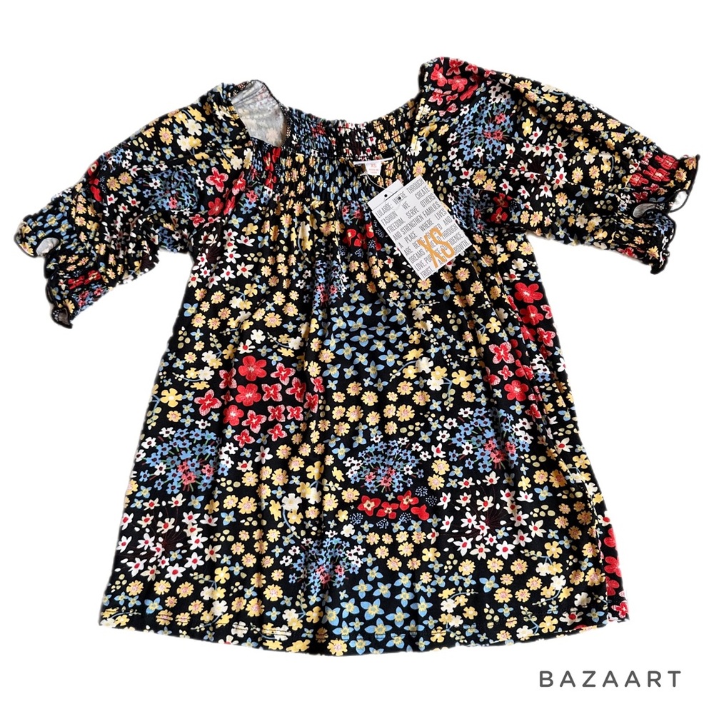 XS LuLaRoe Lily Peasant Top | Cute florals | NWT
